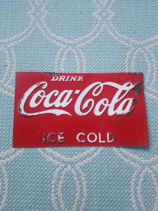 Vintage Coca Cola (coke) Enamel Metal Homemade Cooler Advertising Sign