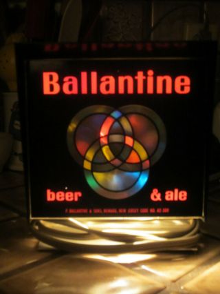 Vintage Ballantine Beer & Ale Lighted Beer Bar Back Sign