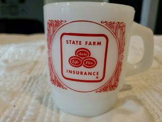 Vintage State Farm Mug,  Anchor Brand,  White Red