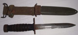 Vintage Military Bayonet Fixed Blade Knife,  Hunting,  Usm4 Utica,  Bm Co. ,  Usm8a1