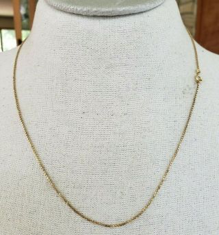 Vtg 10k Yellow Gold Box Chain Necklace Not Scrap 3.  3 (gr) 21 " Country Code Ba