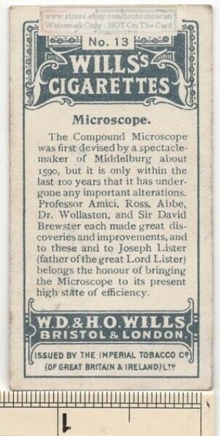 Early Compound Optical Microscope Optics Science 1915 Ad Trade Card 2
