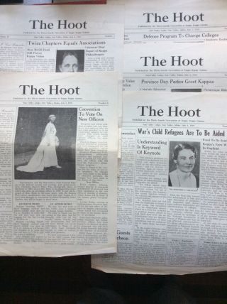 Kappa Kappa Gamma - - 5 Issues Of The Hoot July 2 - 8,  1940