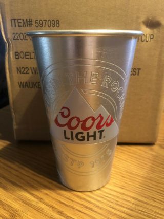 Coors Light Beer Chicago Hockey Aluminum Drinking Cup Case Of 24 Game Room