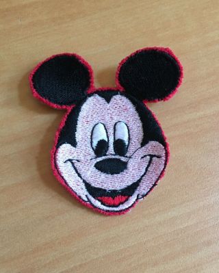 Vintage 70s 80s Walt Disney Disneyland Mickey Mouse Sew On Patch 2.  8 Inch