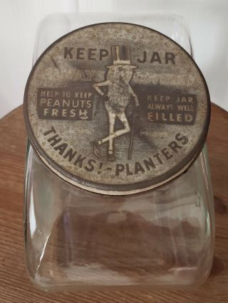 Vintage Planters Peanuts Glass Advertising Store Display Jar