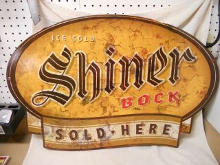 2013 Shiner Bock Beer Here 30 " X 20 " Tin Sign Spoetzl Brewery Shiner Texas
