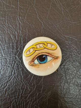 Vintage ODD FELLOWS pin/button F.  L.  T.  Eye design 2