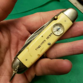 Old Vintage Cattaraugus Cut Co Advertising Compass Scout Pocket Knife Knives