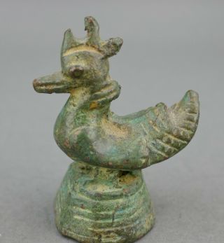 Fine Antique Cast Bronze Gold Gilt Apothecary Asian Chinese Bird Weight 3 2