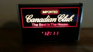 Vintage Canadian Club Whiskey Lighted Bar/cash Register Topper,  Clock.