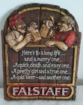 Vintage Falstaff Beer Faux Wood Advertising Brewery Sign St.  Louis Missouri