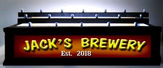 Black Finish Lighted 18 Beer Tap Handle Display - Personalized Brewery
