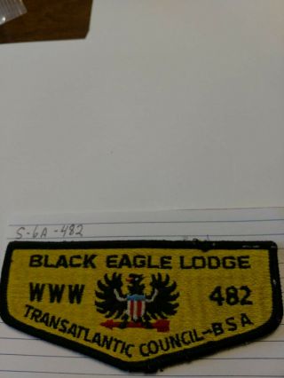 Oa Flap Black Eagle Lodge 482,  S - 6a,  No Tail Below Arrow,  98mm Lodge Name