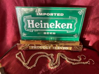 Heineken Beer Sign Light Up Vintage Display Bar Man Cave