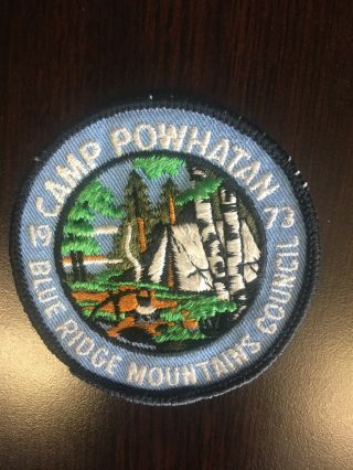 1973 Camp Powhatan Boy Scout Patch Blue Ridge Mountains Council