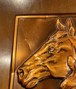 Vintage Cooks Goldblume Beer Copper Double Horse Head Sign Kraeusened Evansville 2