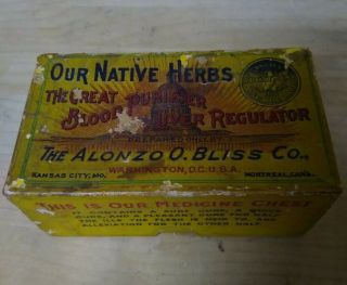 Our Native Herbs Vintage Medicine Box The Great Blood Purifier & Liver Regulator