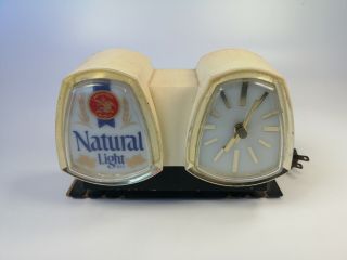 Vintage Natural Light Beer Light Up Bar Advertisement Sign Cash Register Clock