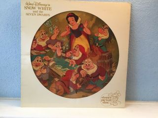 Walt Disney Picture Disc Snow White Seven Dwarfs Lp Vinyl 1980 3101