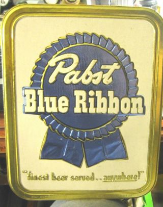 Vintage Pabst Blue Ribbon Beer Brewing Co Display Advertising Sign Milwaukee Wi
