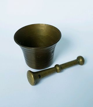 Vintage Small Brass Mortar And Pestle