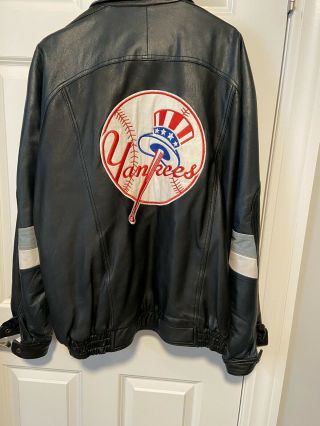 Vintage York Yankees Baseball Leather Jacket Licensed Merchandise Size Large