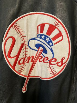 Vintage York Yankees Baseball Leather Jacket Licensed Merchandise Size Large 2