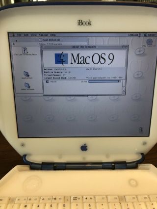 Vintage Apple Ibook Clamshell Powerpc G3 System 9.  0.  4 Us
