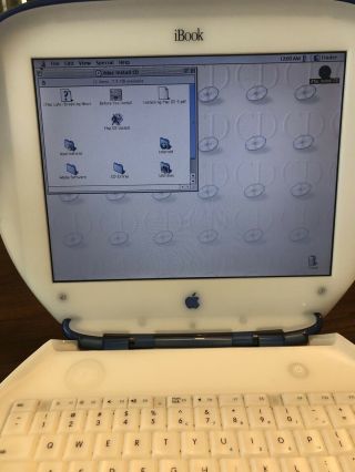 Vintage Apple iBook clamshell PowerPC G3 System 9.  0.  4 US 3