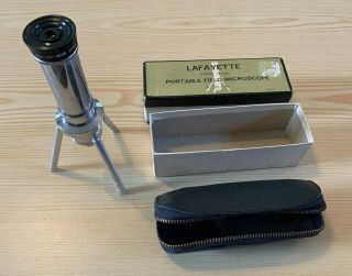 Lafayette Model 99 - 7001 Portable Field Microscope W/ Box And Case