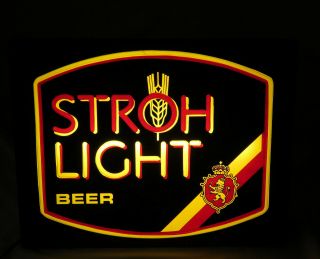 Vintage Stroh’s Beer Lighted Advertising Sign
