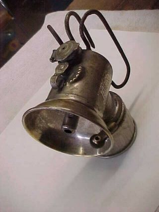 Antique Vintage Old Nickel Brass Justrite Miners Carbide Lamp Patented Dec 30 19