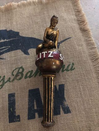 Vintage Schlitz Lady On The Earth Beer Tap Handle