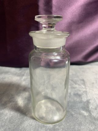 Antique Apothecary Bottle W/ Glass Stopper Embossed W.  T.  Co.  U.  S.  A.  Clear Glass