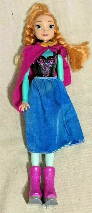 Mattel Disney Frozen Princess Anna Skating 10 " 11 " Doll W/ Wintry Dress & Cape