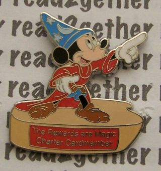 Disney Pin Visa The Rewards Are Magic Charter Cardmember Sorcerer Mickey