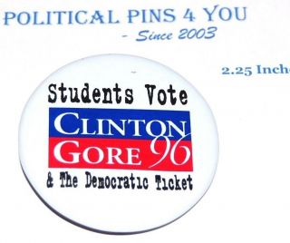 1996 Bill Clinton Gore Campaign Pin Pinback Button Presidential Badge Political
