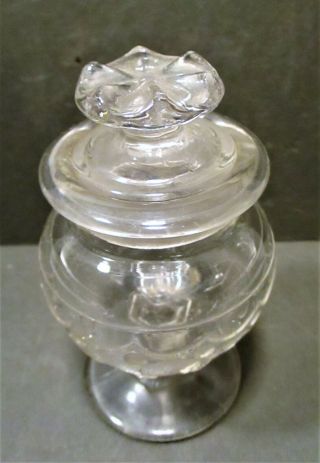 MINIATURE APOTHECARY FOOTED JAR,  MOLDED PATTERN,  LATE 19TH C, 2