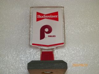 Rare Vintage 6 " Acrylic Budweiser Philadelphia Phillies Beer Tap