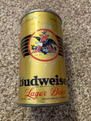 Copyright 1936 Solid Vintage Budweiser Lager Flat Top Beer Can Gold