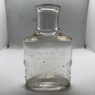Late 1800’s Hoods Tooth Powder Glass Bottle - Antique Medical Dentistry Old