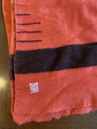 Vintage Hudson’s Bay 3.  5 3 1/2 Point Blanket 100 Wool Red Black 60x74