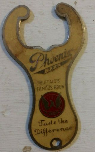Vintage Phoenix Beer Buffalo Ny Brewery Enamel & Metal Bottle Opener