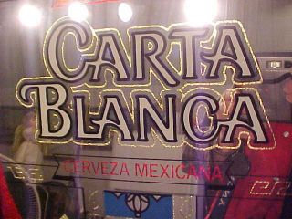 VTG MEXICO CARTA BLANCA Cerveceria Cuauhtemoc Exquisita Beer FRAMED glass mirror 3