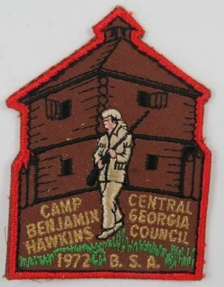 1972 Camp Benjamin Hawkins Central Georgia Council Bsa Red Bdr.  [c - 668]