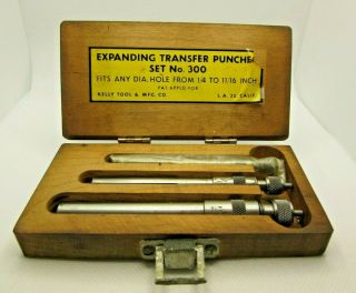 Vintage Machinist Tools Expanding Transfer Punches Set No.  300 Kelly Tool Co Box