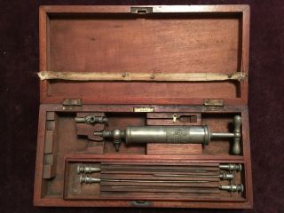 Antique Medical Surgical Kit Instruments Vintage Surgeon Tools W Case 8