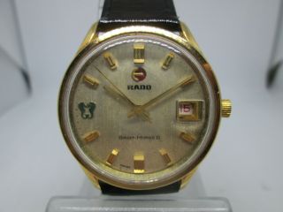 Vintage Rado Green Horse Date Goldplated Automatic Mens Watch