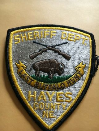 Hayes County Sheriff Nebraska Police Dept Patch